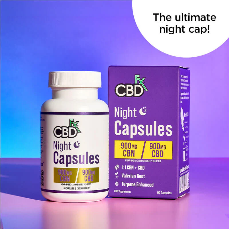 CBD + CBN Night Capsules For Sleep 1:1 Ratio 900mg - Image 4