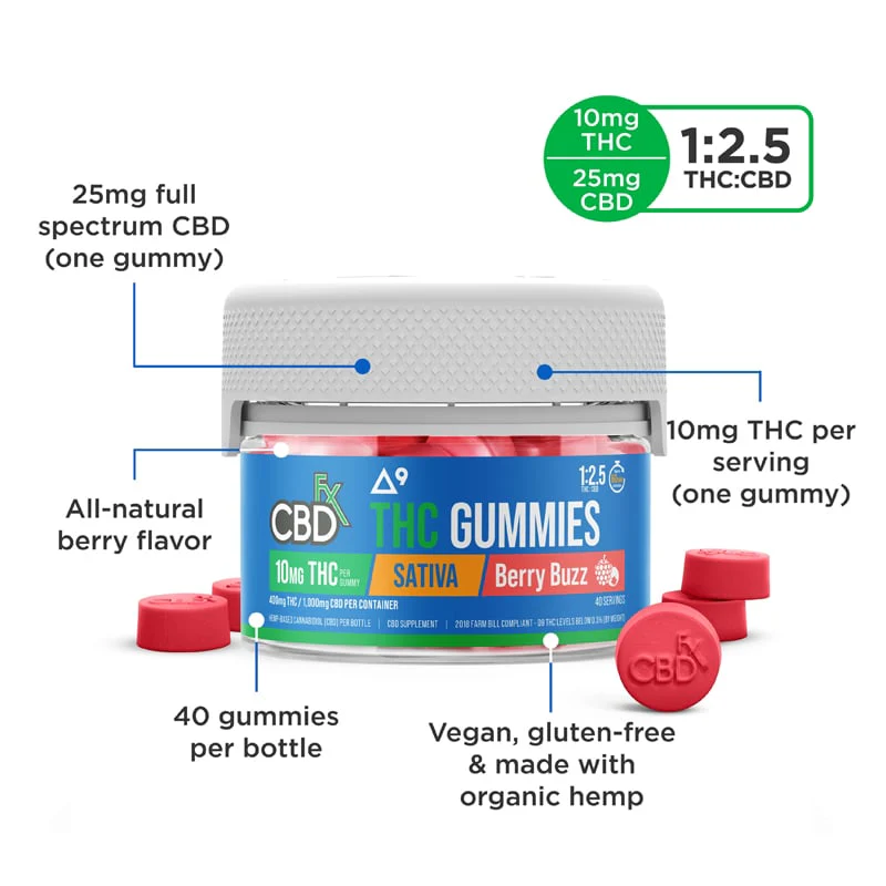 CBD Gummies + THC: Berry Buzz Sativa - Image 4