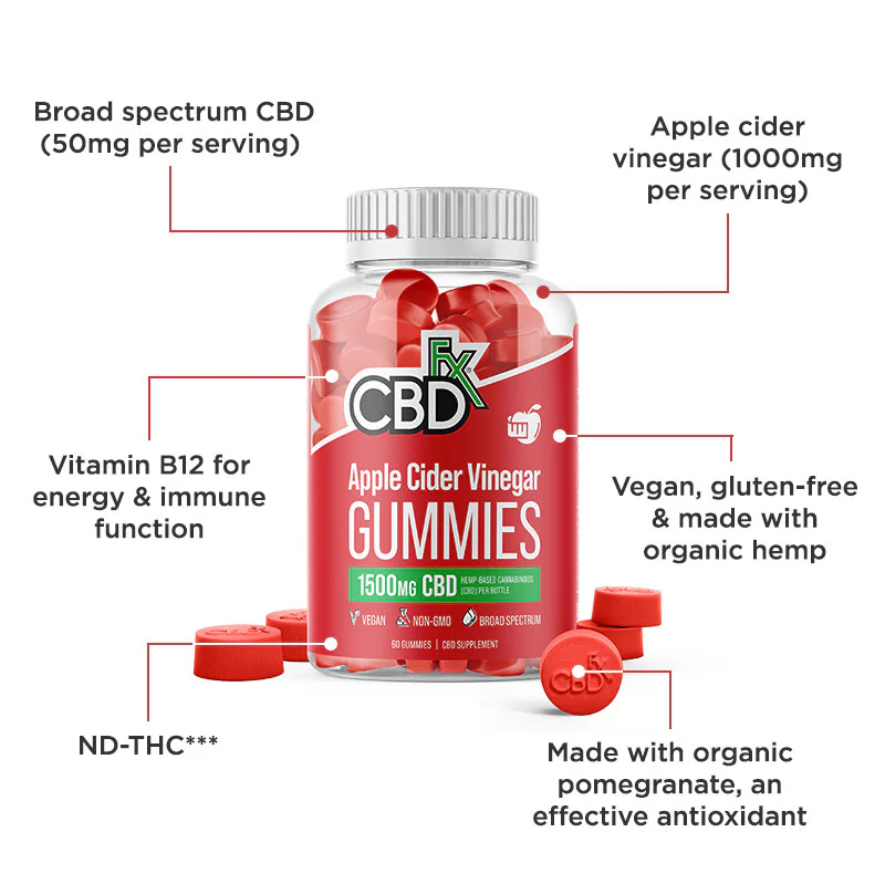 CBD Gummies with Apple Cider Vinegar 1500mg - Image 6