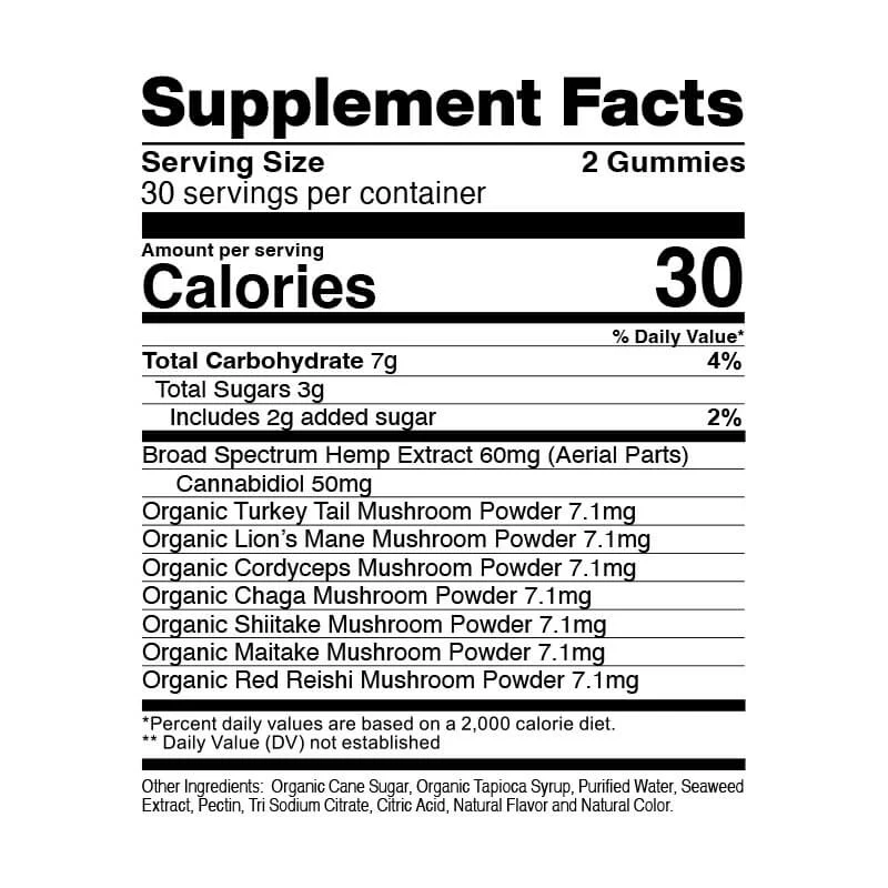 CBD Gummies With Mushrooms for Wellness 1500mg - Image 7