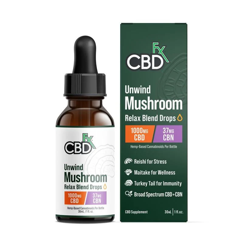 Relax Blend Mushroom Tincture + CBN + CBD - Image 3