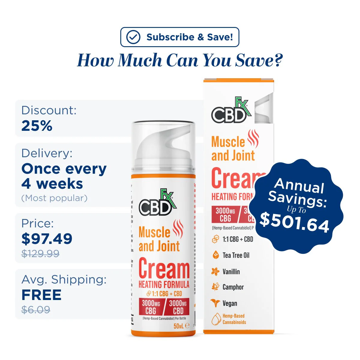 CBG + CBD Lotion for Muscle & Joint: Heating Formula 1:1 Ratio - Image 7